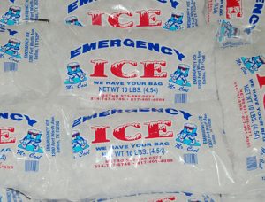 Bagged ice in bulk