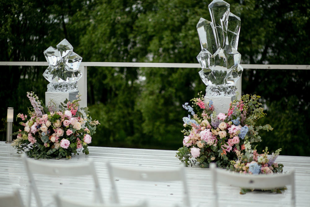 wedding ice sculpture centerpiece